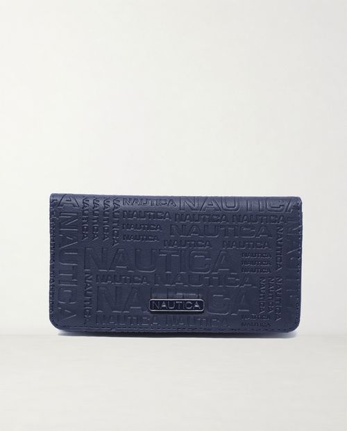 Billetera flap Nautica azul para mujer