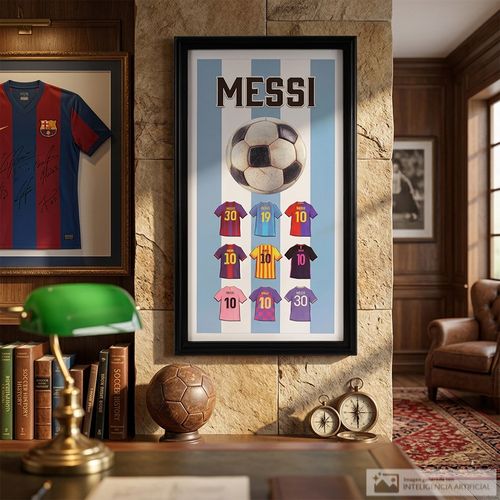 Cuadro deportivo Messi 70 x 39 x 3 cm