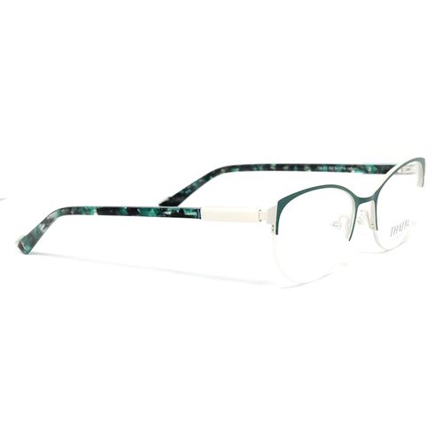 Aro semi al aire cat eye metálico verde Thalia para mujer