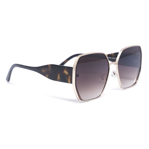 Lentes de sol para mujer Dynasol geométricos dorado con carey
