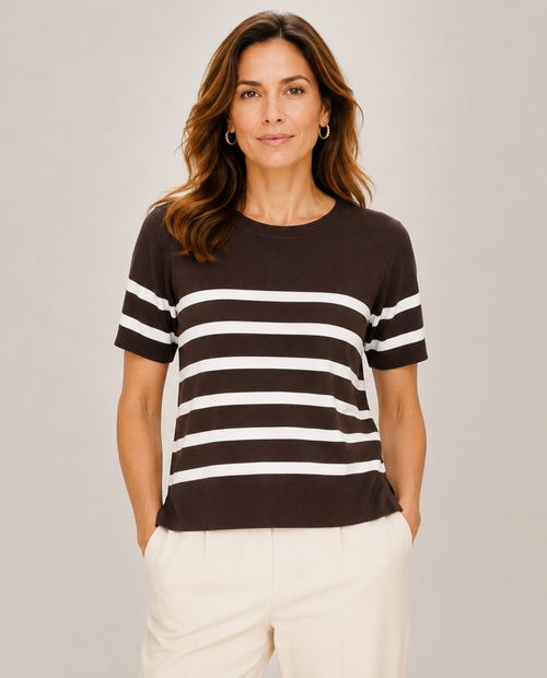 Blusa casual tejida rayada
