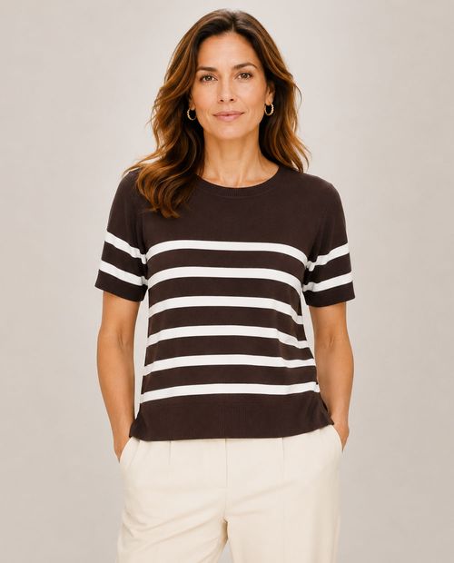 Blusa casual tejida rayada