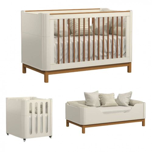 Cuna 3 Funciones Flow Blanca Eco Wood
