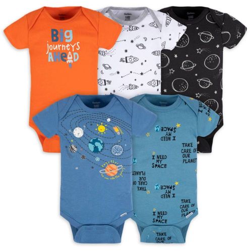 Set de 5 mamelucos con estampado para bebé niño