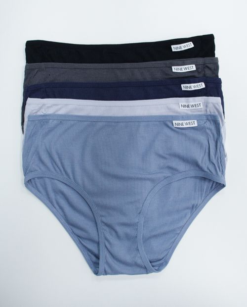 Pack de 5 panties clásicos acanalados multicolor