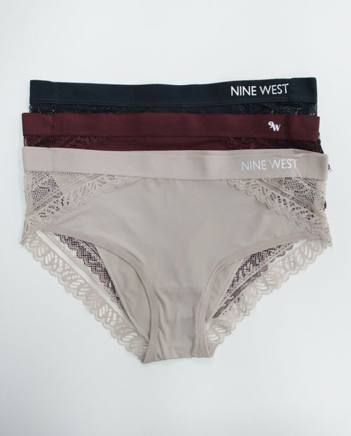 Pack de 3 panties bikini con encaje multicolor