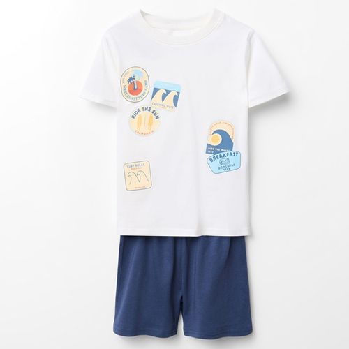 Pijama bicolor con estampado de surf para niño