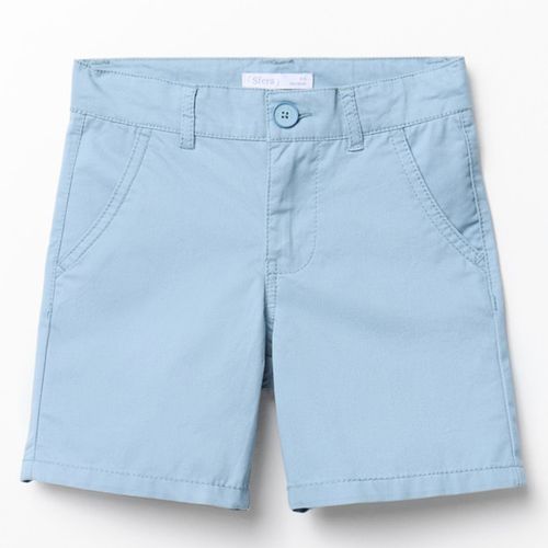 Short celeste clásico con bolsillos para niño