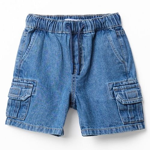 Short denim azul tipo cargo para niño