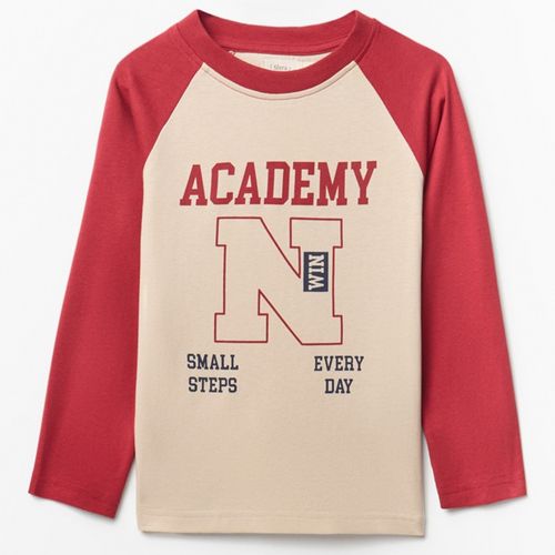 Camiseta bicolor estampada para niño
