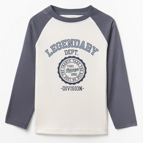 Camiseta bicolor estampada para niño