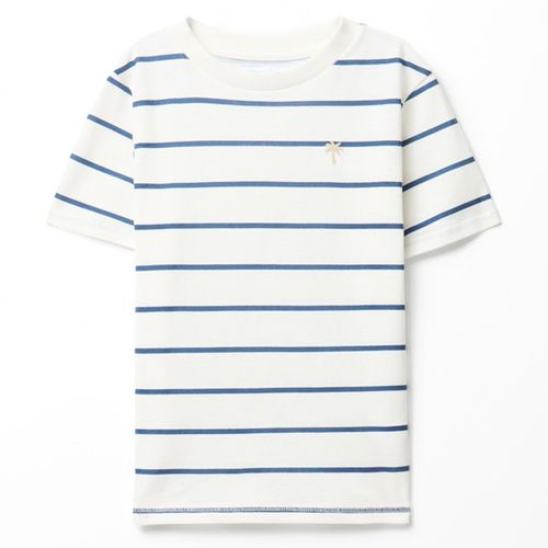 Camiseta blanca rayada para niño