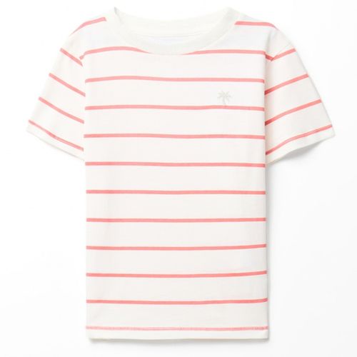 Camiseta blanca rayada para niño