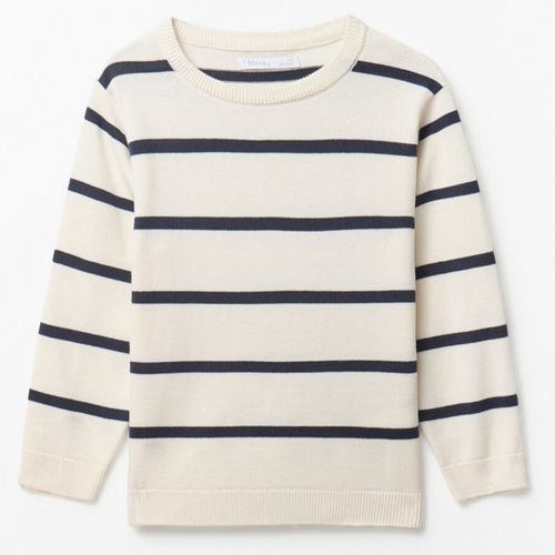 Suéter blanco con rayas azules para niño