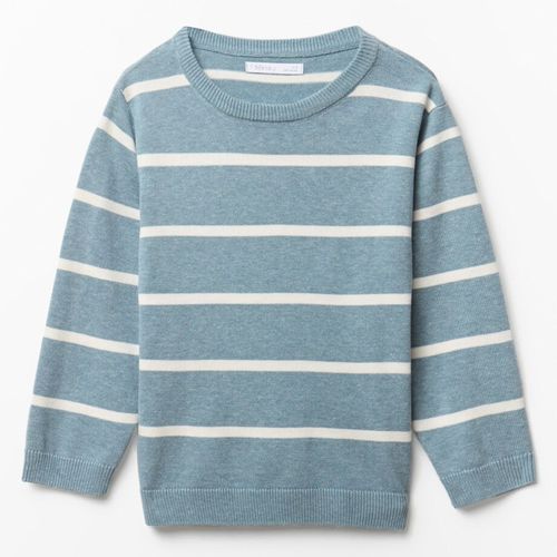 Suéter azul con rayas blancas para niño