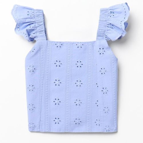 Blusa celeste bordada para niña