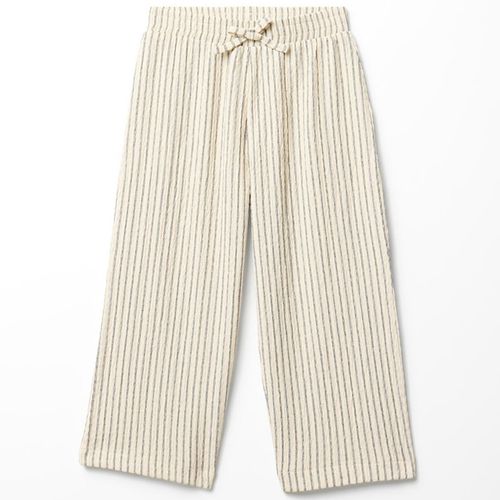 Pantalón blanco rayado para niña