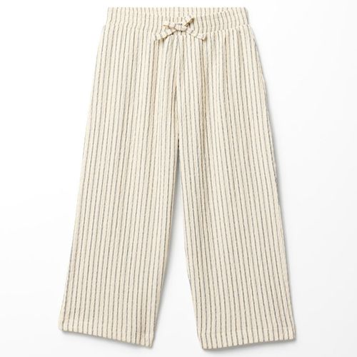 Pantalón beige rayado para niña