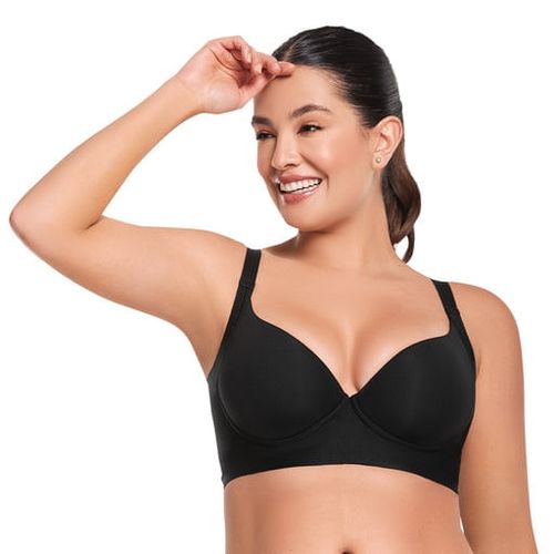 Brasier con aros Laura negro sólido para mujer
