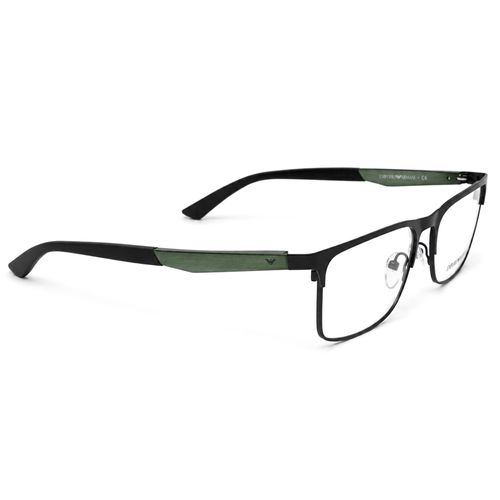 Aro oftálmico Emporio Armani rectangular de metal para hombre color negro