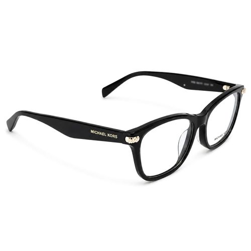 Aro oftálmico Michael Kors cuadrado de acetato para mujer color negro