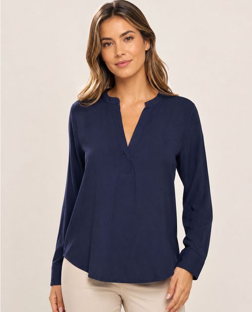 Blusa casual slim fit manga larga