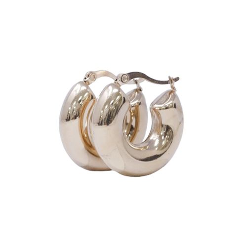 Argollas chunky de acero inoxidable con enchape de oro