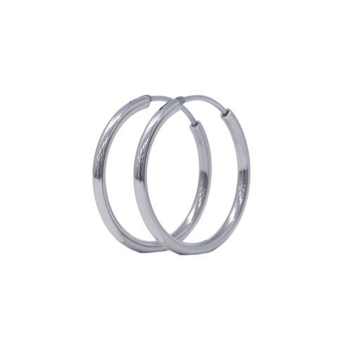 Argollas lisas de acero inoxidable plateado