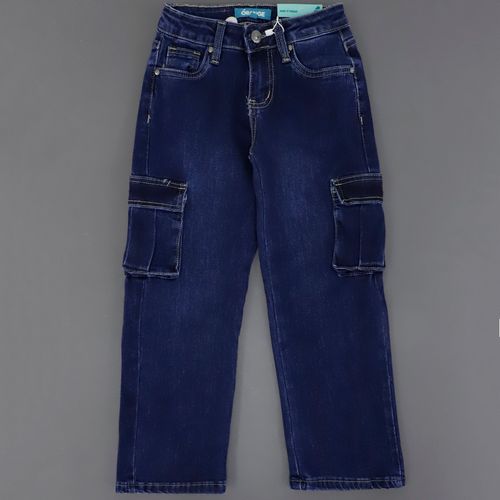 Jeans relax cargo denim azul para niño