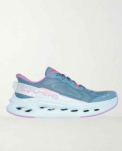 Sneaker deportivo Skechers celeste para mujer