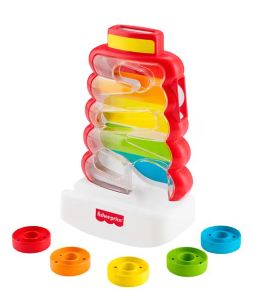 Rock-A-Stack De Fisher-Price, Juguete De Actividades Para El Desarrollo De Bebés Y Niños Pequeños, 5 Anillas