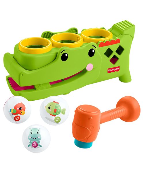 Fisher-Price Sit & Tap Rolligator Juguete Interactivo para Bebés con Martillo y 3 Pelotas