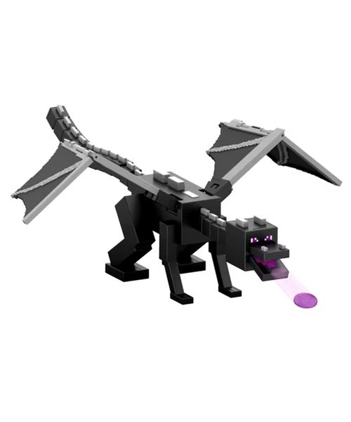 Minecraft Figura de Acción Ender Dragon con Ataque Aliento de Dragón, 10 Discos y Alas de 50.8 cm