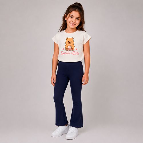 Leggings azul flare para niña