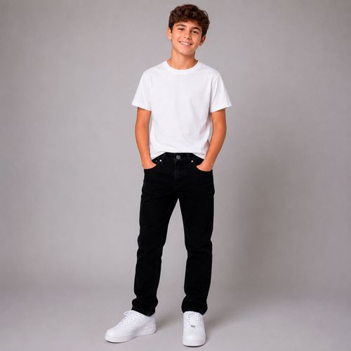 Jeans negro relaxed fit para niño
