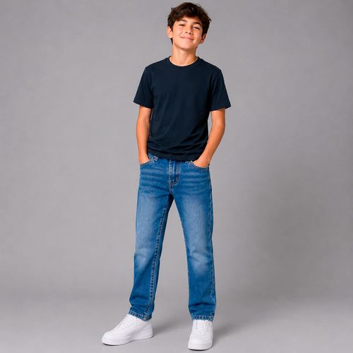 Jeans azul relaxed fit para niño