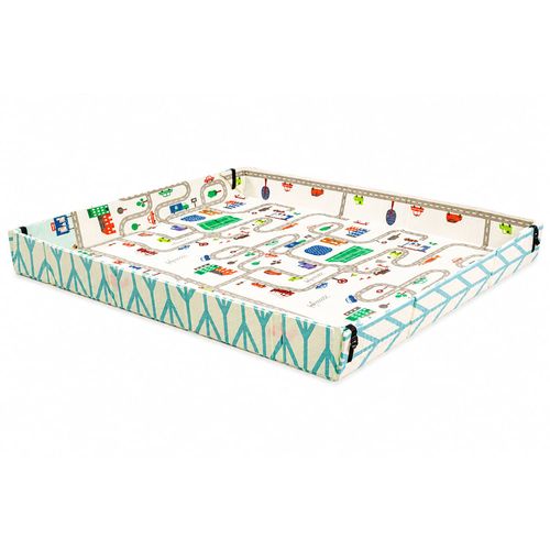 Alfombra Premium Baby plegable multicolor con estampado de ciudad