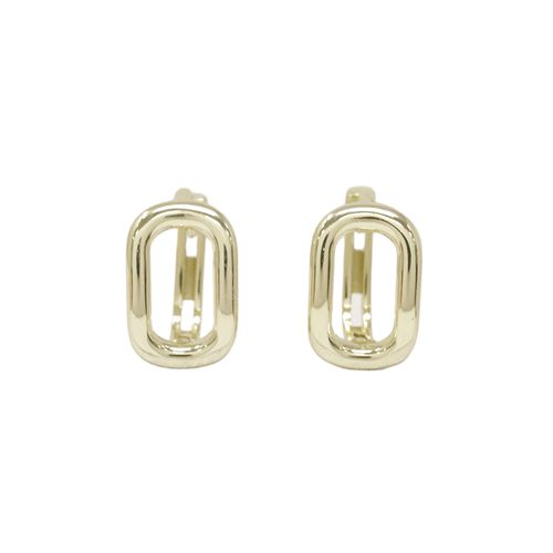 Argollas cuadradas baño de oro lisas doradas