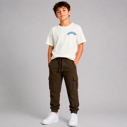 Camiseta blanca estampada doughnut para niño
