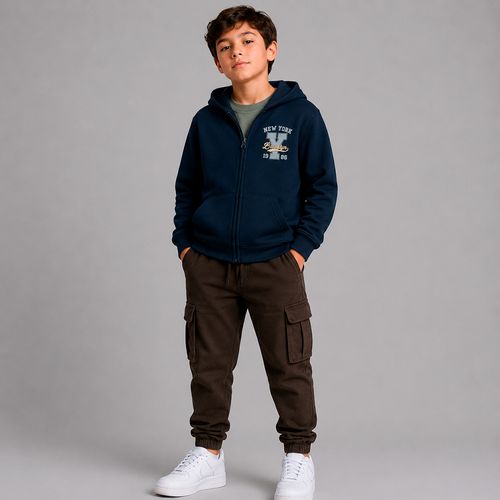 Sudadera azul con capucha para niño