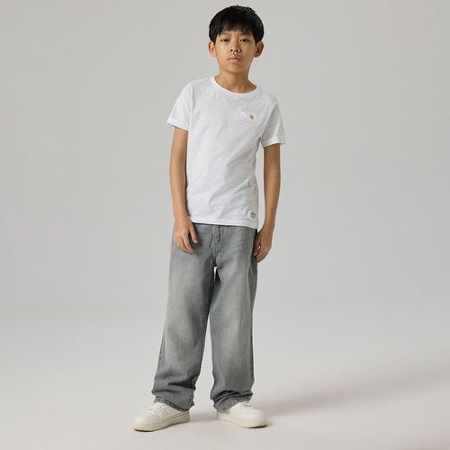 Pantalón gris estilo loose denim para niño