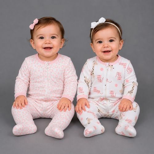 Set de 2 pijamas con estampado para bebé niña