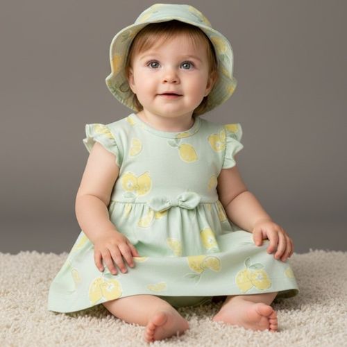 Vestido verde con sombrero para bebé niña