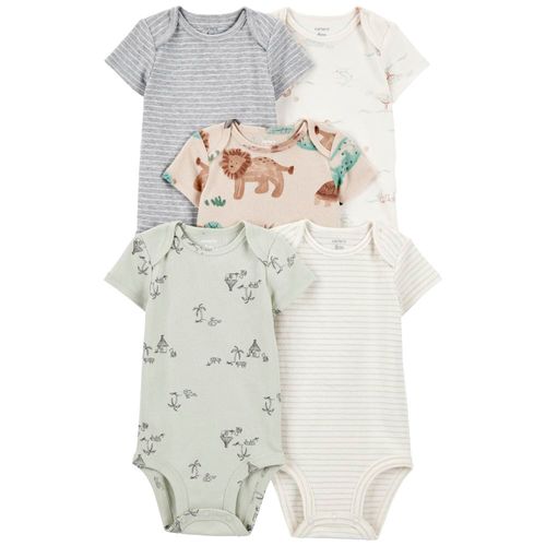 Set de 5 mamelucos multicolor con estampado para bebé niño