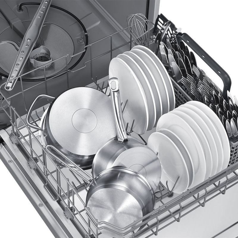 Combo Cocina eléctrica 5 quemadores Bespoke 76.1cm (30") NSE90H63SWAA Samsung + Lavavajillas 51 dBA con 3.ª rejilla 61 cm (24")-1782409321411