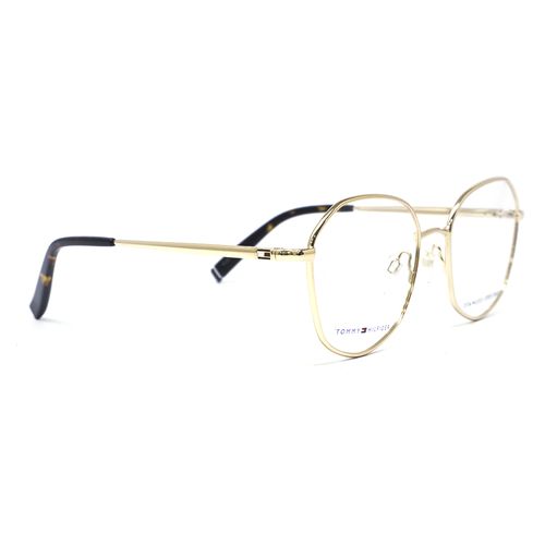 Aro oftálmico Tommy Hilfiger geométrico dorado para mujer