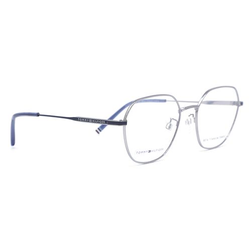 Aro oftálmico Tommy Hilfiger geométrico plateado para mujer