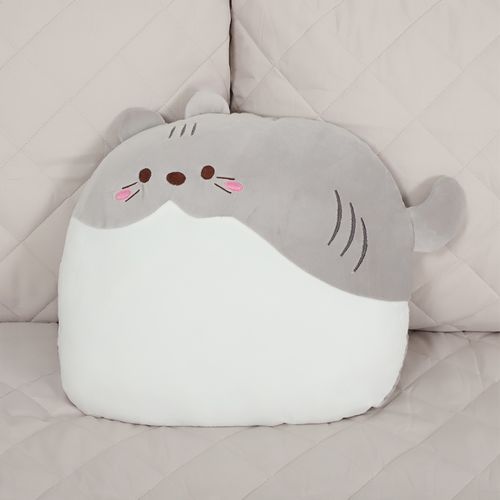 Cojín infantil diseño Gato gris 34 x 30 x 10 cm