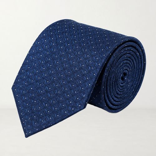 Corbata Oscar de la Renta multicolor con diseño geométrico y puntos