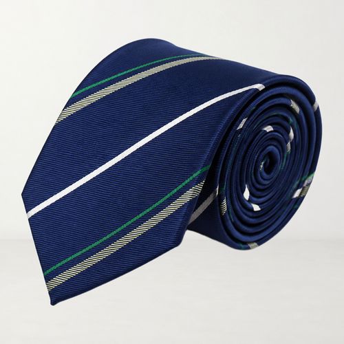 Corbata Oscar de la Renta azul marino con rayas diagonales